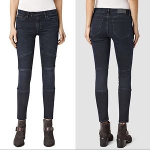 All Saints Biker Jeans in Washed Black